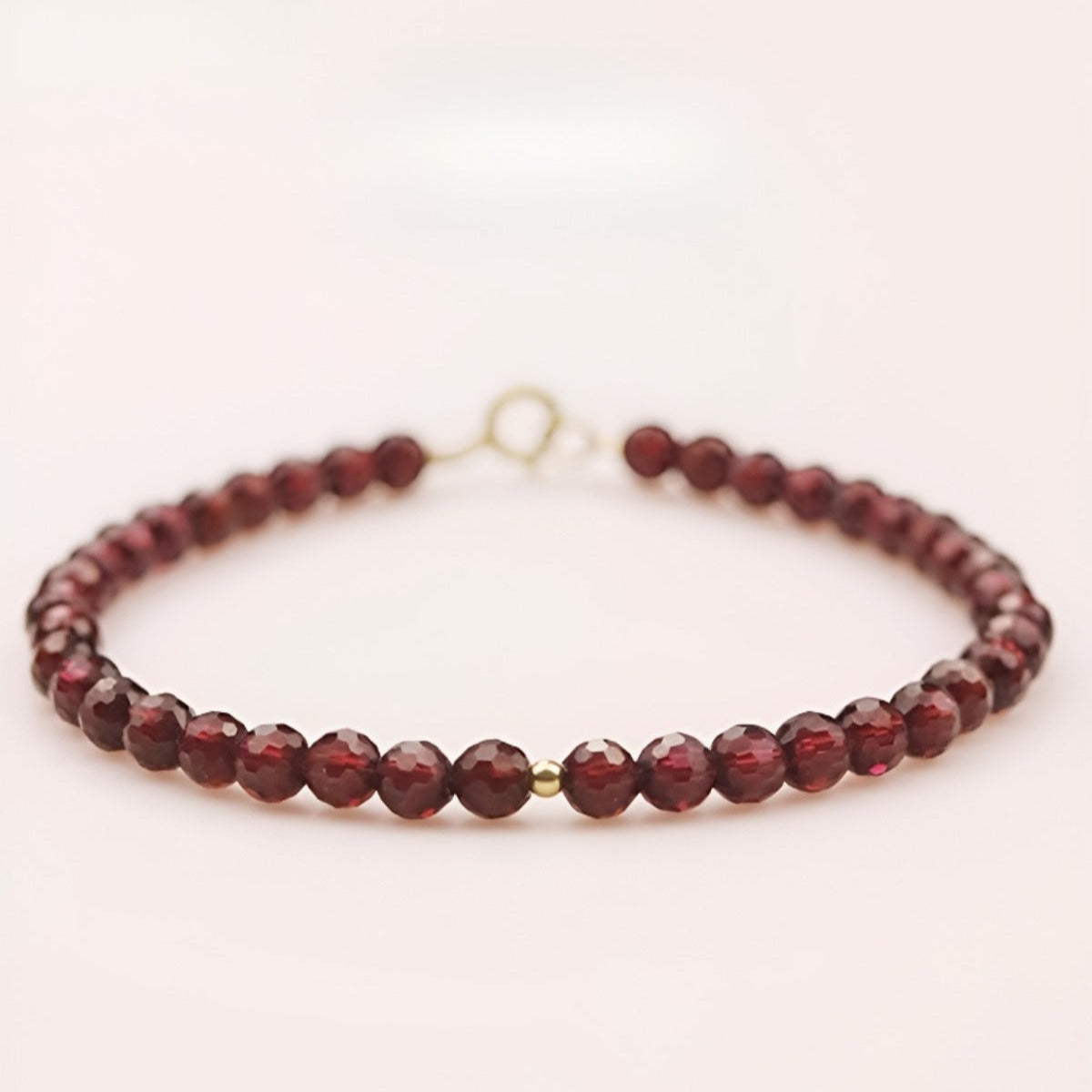 Garnet Love Charm Bracelet