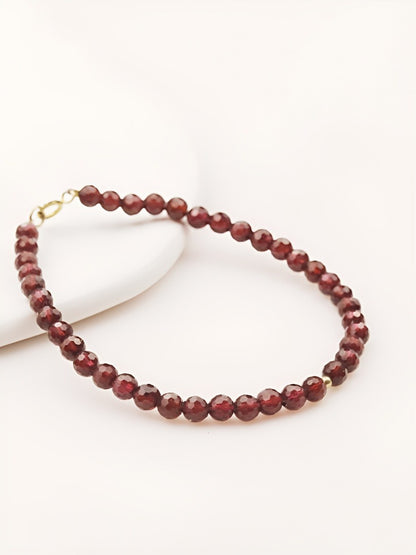 Garnet Love Charm Bracelet