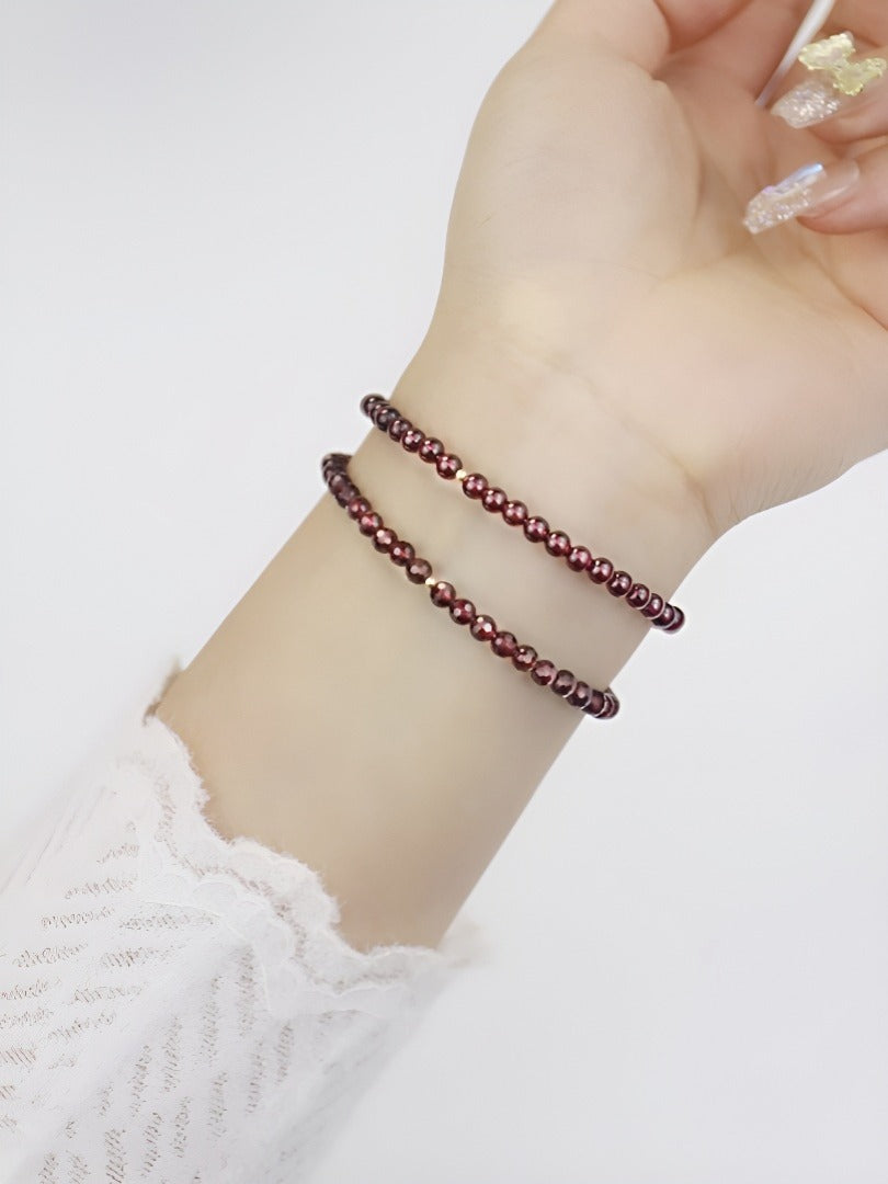 Garnet Love Charm Bracelet