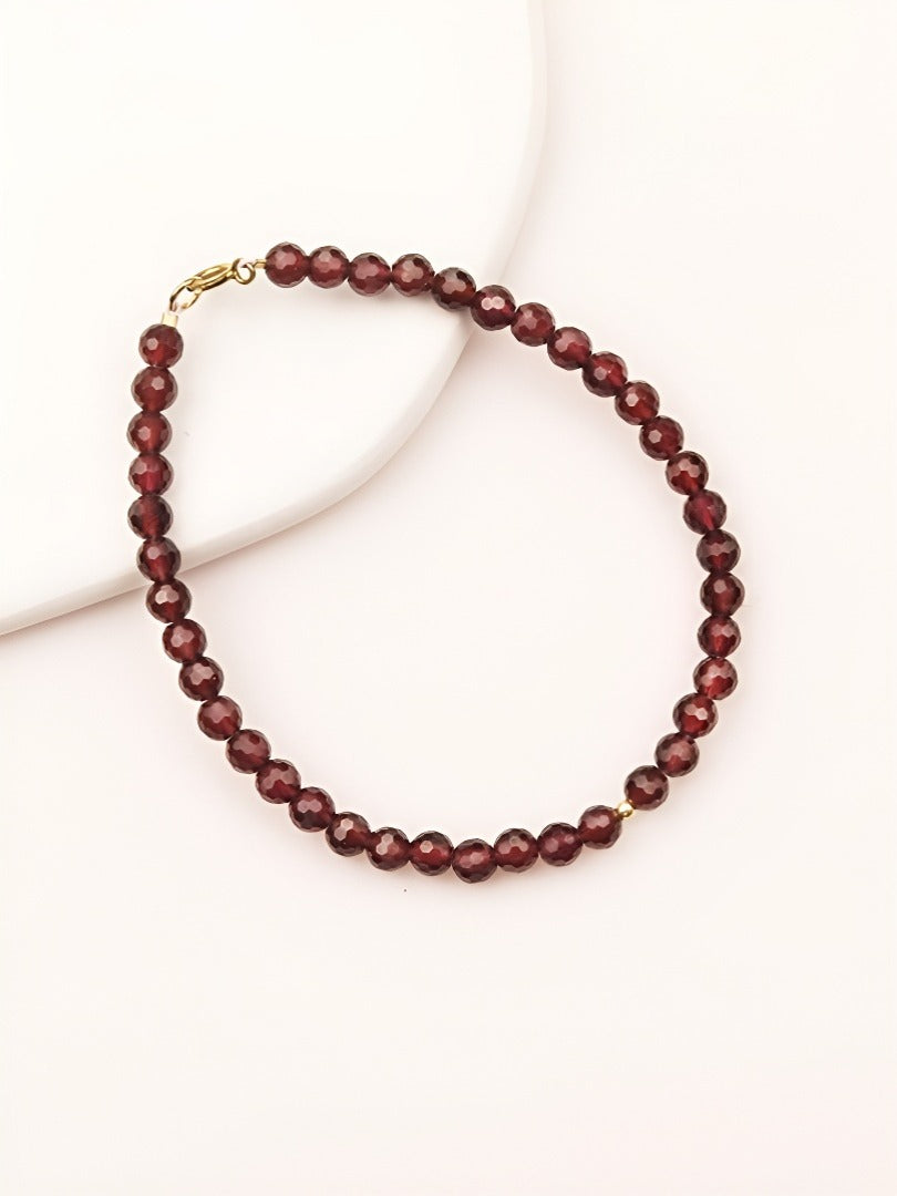 Garnet Love Charm Bracelet